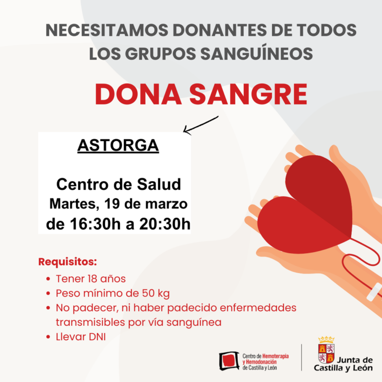 El pasado año se recogieron en Astorga un total de 602 donaciones de sangre, un 16% menos que en 2022