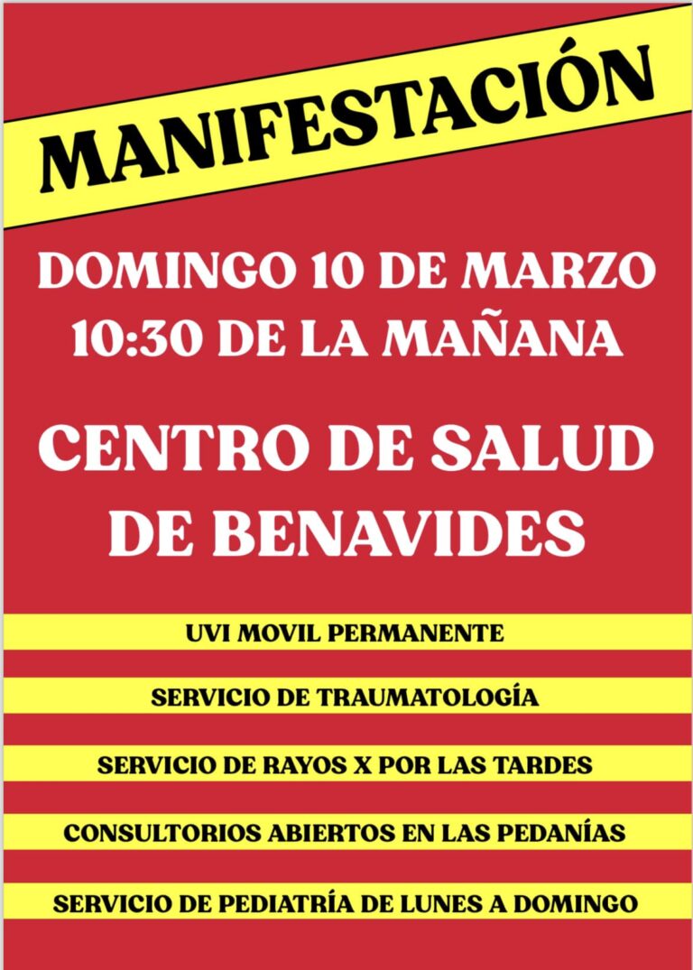 El PP critica la convocatoria de la manifestación por la sanidad de Benavides