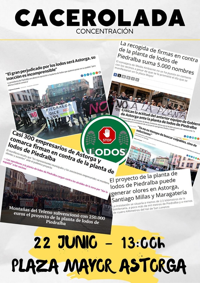 Vuelve la protesta contra los lodos de Piedralba. Mañana, con más ruido