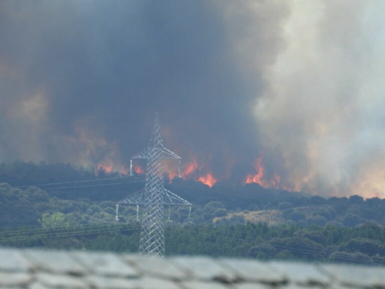 El incendio forestal de Castrillo de los Polvazares sigue en nivel 2 por posible afección a personas y bienes